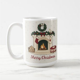 Gemütliche nordische Weihnachts-Kaminparty Kaffeetasse