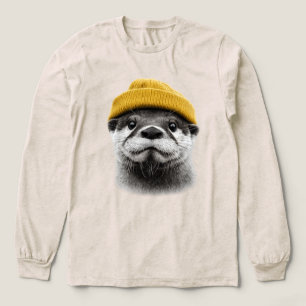 Gemütliche Ottermütze Retro Flussotter Winterdesig Tri-Blend Shirt