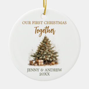 Gemütliche Pastellfarben Unsere ersten Weihnachten Keramik Ornament