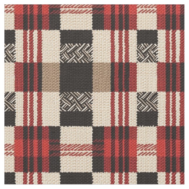 Gemütliche Patchwork-Strickerei - Vintage Boho Her Stoff (Nahaufnahme)