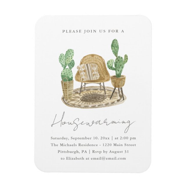 Gemütliche Pflanze Neue Zuhause Housewärme Magnet (Vertikal)