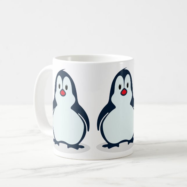 Gemütliche Pinguin-Tasse Kaffeetasse (Vorderseite Links)