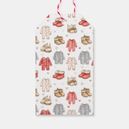 Gemütliche Pyjamas Boho-Babyparty-Muster Geschenkanhänger