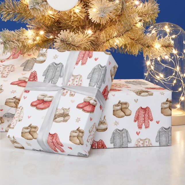 Gemütliche Pyjamas Boho-Babyparty-Muster Geschenkpapier (Feiertage)