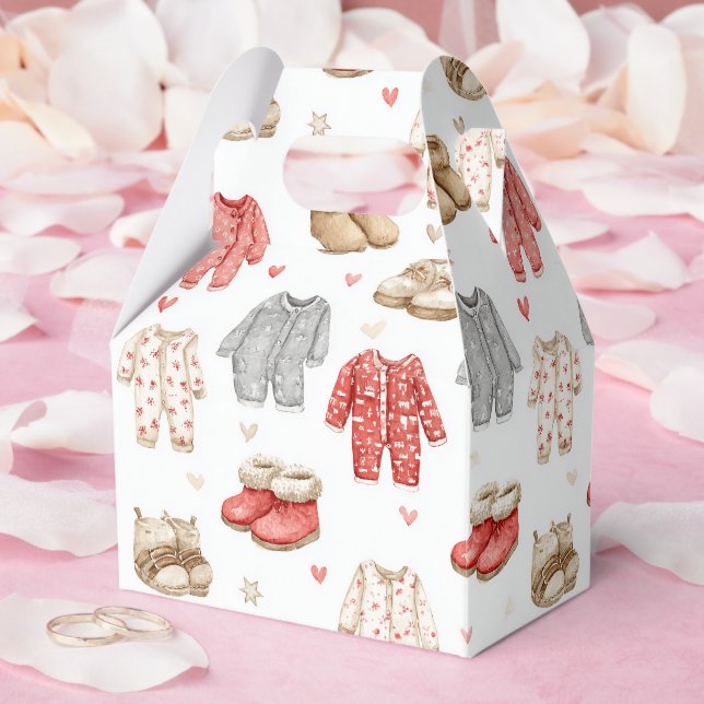 Gemütliche Pyjamas Boho-Babyparty-Muster Geschenkschachtel (Hochzeit)