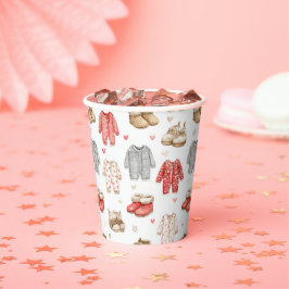 Gemütliche Pyjamas Boho-Babyshower-Muster Pappbecher