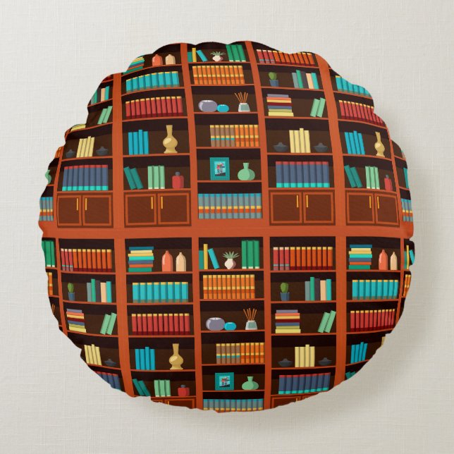 Gemütliche Regale Rundes Kissen (Vorderseite)