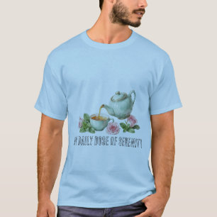 Gemütliche rosa Teetasse mit Gänseblümchen und Euk T-Shirt