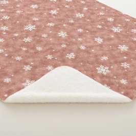 Gemütliche Rose Gold Glitzer Stars Snowflakes Sherpadecke