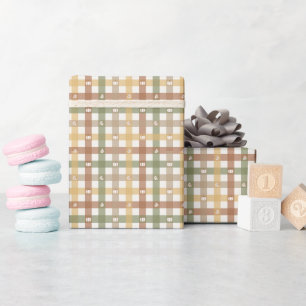 Gemütliche rustikale Gingham-Muster-Wrap-Rolle Geschenkpapier