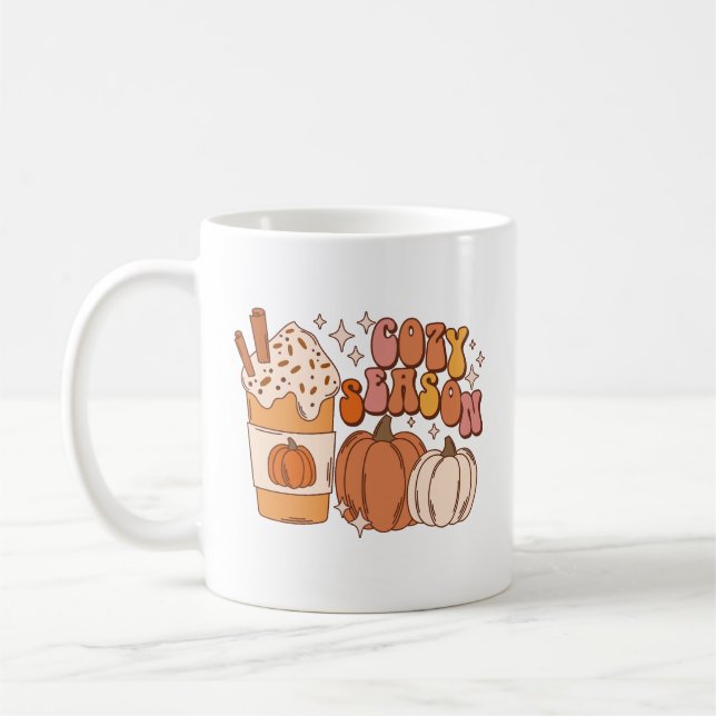 Gemütliche Saison Pumpkin Gewürzgetränk und Pumpki Kaffeetasse (Links)