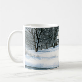 Gemütliche Schneehütte Winter Wasserfarbe Kaffeetasse