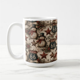 Gemütliche Schneemann Route 66 Kaffee-Momente Kaffeetasse