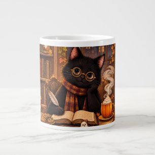 Gemütliche Schwarze Katzen Buchhandlung Halloween Jumbo-Tasse