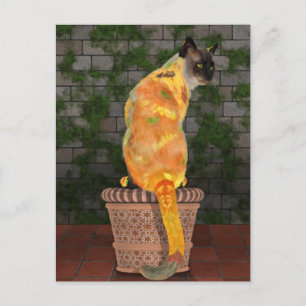 Gemütliche Sonnenblumen-Katze Postkarte