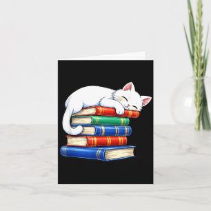 Gemütliche süße schlafende Katze und Bücher lieben Karte
