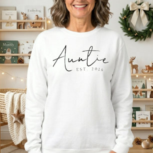Gemütliche Tante EST-Jahres-Familien-Schriftdesign Sweatshirt