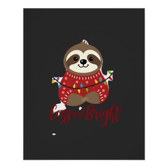 Gemütliche und helle Faultier-Weihnachtslichter (1 Poster (Vorderseite)