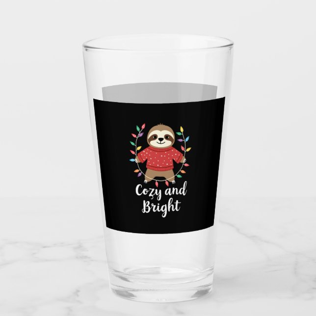 Gemütliche und helle Faultier-Weihnachtslichter (3 Glas (Vorderseite)