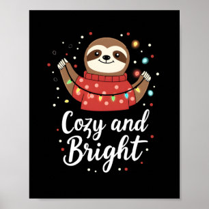 Gemütliche und helle Faultier-Weihnachtslichter (4 Poster