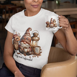 Gemütliche und koffeinierte Gnome-Wasserfarbe T-Shirt