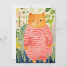 Gemütliche und Niedliche Katze Feiertagskarte