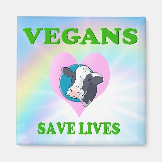 Gemütliche Vegetarier / Veganer Rettete Leben Magnet (Vorne)