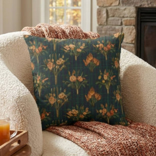 Gemütliche Vintage-Herbstblumen Kissen