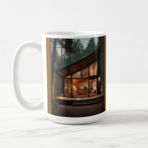 Gemütliche Waldhütte Kaffeetasse – Modernes Glasha