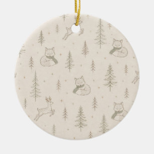 Gemütliche Waldtiere Weihnachtsdekoration Keramik Ornament