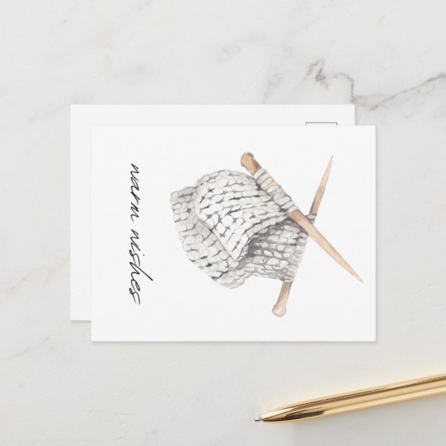 Gemütliche, warme Wünsche knetend Postkarte (Vorderseite/Rückseite Beispiel)