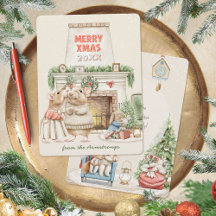 Gemütliche Wasserfarbe-Mäuse vintage Weihnachten