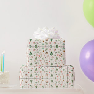 Gemütliche Wasserfarbe-Weihnachtselemente Nahtlose Geschenkpapier