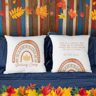 Gemütliche Wasserfarbenregenbogen verlassen person Kissen