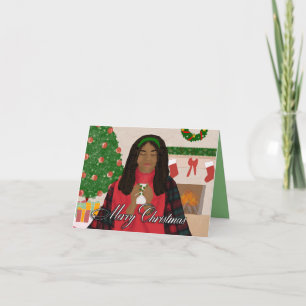 Gemütliche Weihnachten - Afroamerikanisches Weihna Karte