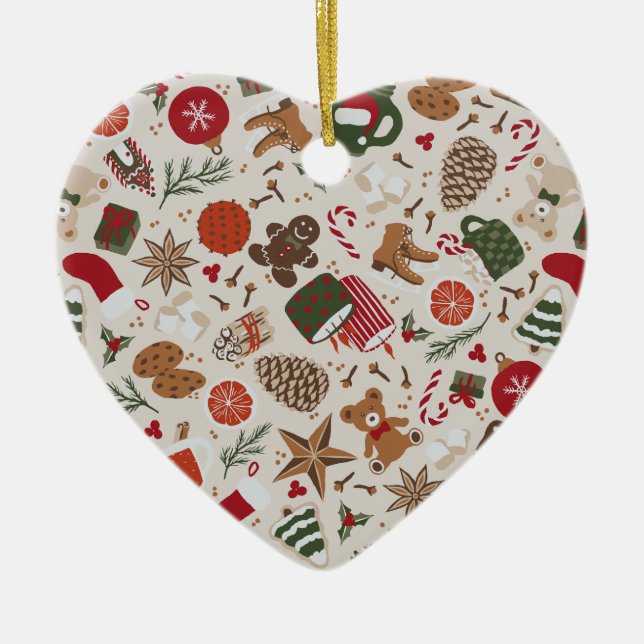 Gemütliche Weihnachten & Gewürze Keramik Ornament (Vorne)