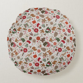 Gemütliche Weihnachten & Gewürze Rundes Kissen