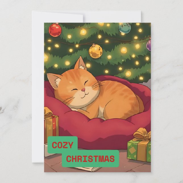 Gemütliche Weihnachten mit Niedlicher Katze (Vorderseite)