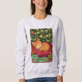 Gemütliche Weihnachten mit Orangefarbener Katze Sweatshirt