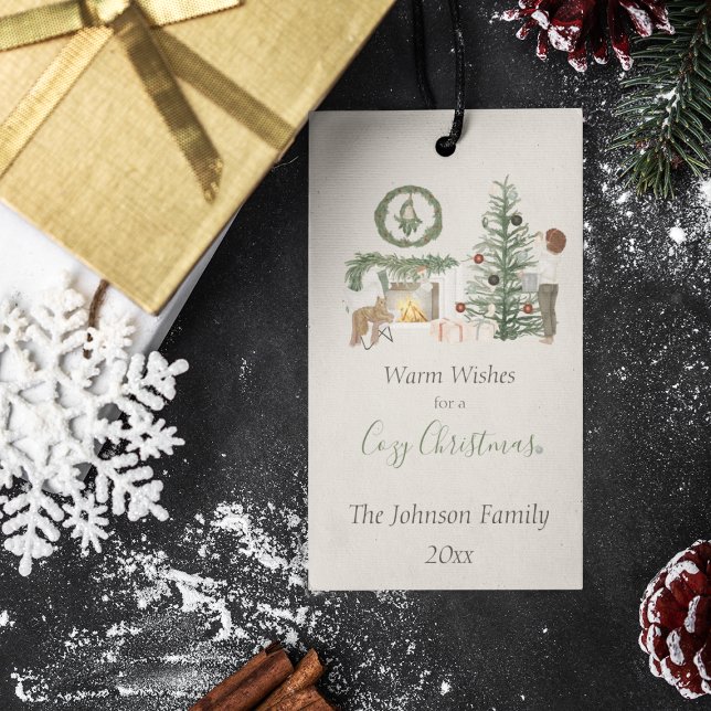 Gemütliche Weihnachten Rustikale Personalisierte W Geschenkanhänger (Von Creator hochgeladen)