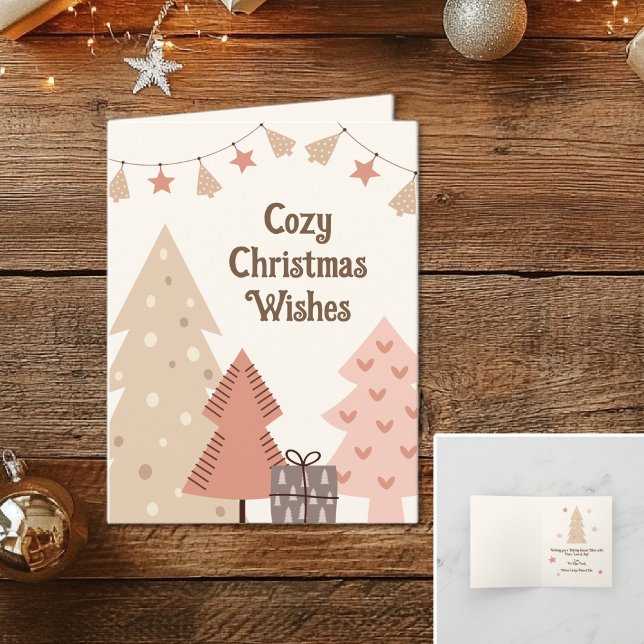 Gemütliche Weihnachten wünscht individualisierbare (Cozy Christmas Wishes Boho Folded Christmas Card)