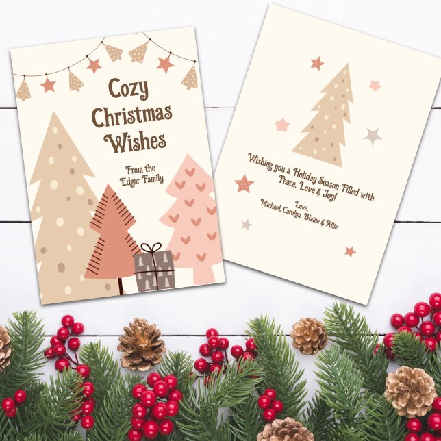 Gemütliche Weihnachten wünscht individualisierbare (Cozy Christmas Wishes Customizable Boho Christmas Card)