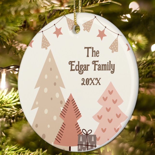 Gemütliche Weihnachten wünscht individualisierbare Keramik Ornament (Cozy Christmas Boho Ornament)