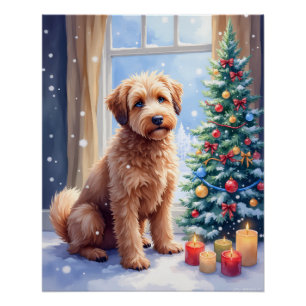 Gemütliche Weihnachts-Bouvier des Flandres Kunst Poster