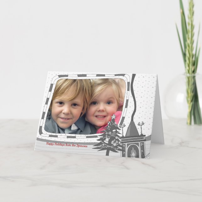 gemütliche Weihnachts-Foto-Grußkarte Feiertagskarte (Vorderseite)