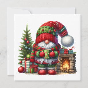 Gemütliche Weihnachts-Gnom-Kunst – Festliche Feier Einladung