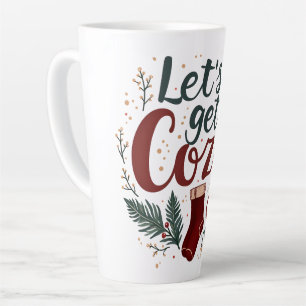 Gemütliche Weihnachts-Pine-Berry-Lettering Milchtasse
