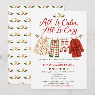 Gemütliche Weihnachts-Pyjama-Party Einladung