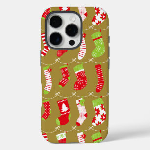 Gemütliche Weihnachts Retro Winter Socken iPhone 16 Pro Hülle