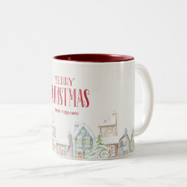 Gemütliche Weihnachts-Winterhäuser Zweifarbige Tasse